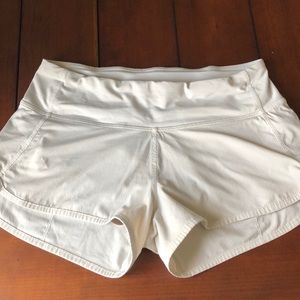 White Lululemon 2” shorts